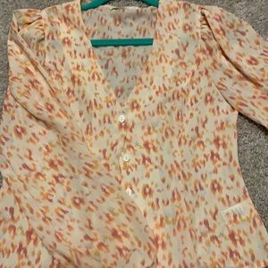 V-Neck Form Fitting Chiffon Top